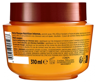 L'Oréal Paris Elseve Huile Extraordinaire Jojoba Masque Nutrition Intense 310 ml