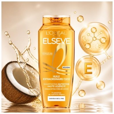 L'Oréal Paris Elseve Huile Extraordinaire Coco Shampoing Nutrition Haute Légèreté 250 ml