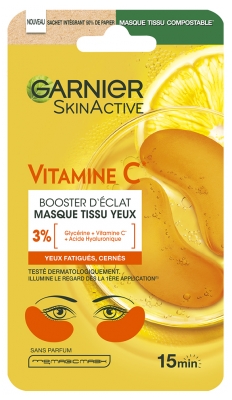 Garnier SkinActive Mască Textilă pentru Ochi Vitamina C Amplificator de Strălucire 5 g