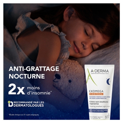 A-DERMA Exomega Control Crème Nuit Émolliente Réparatrice 200 ml