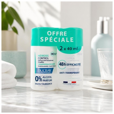 Ducray Hidrosis Control Roll-On Deodorant Underarm Dubbelpack 2 x 40 ml