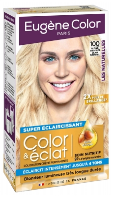 Eugène Color Color & Eclat - Les Naturelles Coloration Permanente Très Longue Durée - Coloration : 100 Blond Très Très Clair Naturel