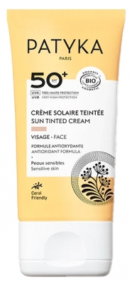 PATYKA Färgad Solskyddskräm Ansikte SPF50+ Ekologisk 40 ml