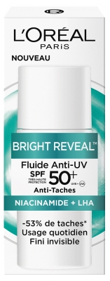 Fluid Anti-UV Niacinamidă Anti-Pete SPF50+ Bright Reveal de la L'Oréal Paris, 50 ml