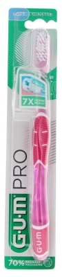 GUM Brosse à Dents Technique Pro Souple 525 - Couleur : Rose
