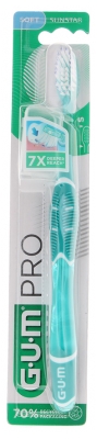 GUM Brosse à Dents Technique Pro Souple 525 - Couleur : Bleu Turquoise