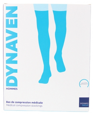 Sigvaris DynavenH2 Fin New Ilgi Kojinės su Silikono Juosta ML Juoda