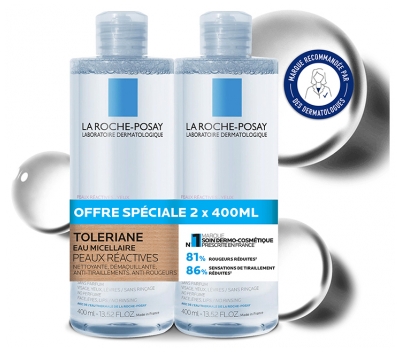 Apa Micelară La Roche-Posay Tolériane Set de 2 x 400 ml