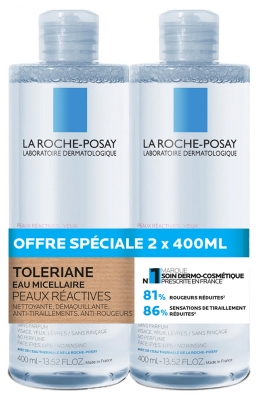 La Roche-Posay Tolériane Eau Micellaire Lot de 2 x 400 ml