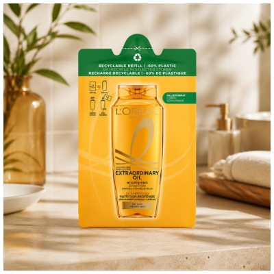 L'Oréal Paris Elseve Huile Extraordinaire Shampoo Nutrizione Profonda Eco-Ricarica 250 ml