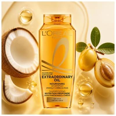 L'Oréal Paris Elseve Huile Extraordinaire Shampoo Nutrizione Profonda Eco-Ricarica 250 ml