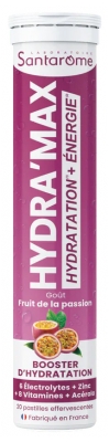 Santarome Hydra'Max Booster d'Hydratation 20 Pastilles Effervescentes - Goût : Fruit de la passion