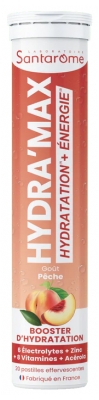 Santarome Hydra'Max Booster d'Hydratation 20 Pastilles Effervescentes - Goût : Pêche