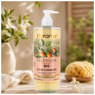 Florame Gel Douche Fleur d'Oranger Rechargeable Bio 750 ml
