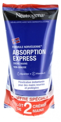 Neutrogena Crème Mains Absorption Express Lot de 2 x 75 ml