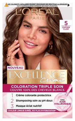 L'Oréal Paris Excellence Crema Colore Tripla Cura 192 ml - Colorare: 5 Castagno chiaro