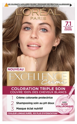 L'Oréal Paris Excellence Cream Triple Care Colour 192 ml - Kolor: 7.1 popielaty blond