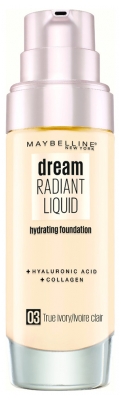 Maybelline New York Dream Radiant Liquid Fond de Teint Hydratant 30 ml - Teinte : 03 Ivoire Clair