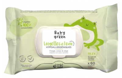 MKL Green Nature Baby Green Lingettes à l'Eau Bio 56 lingettes