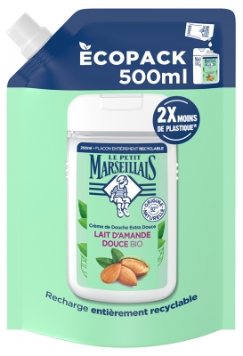 Le Petit Marseillais Crema Doccia Extra Delicata Latte di Mandorla Dolce Biologico Eco-Refill 500 ml