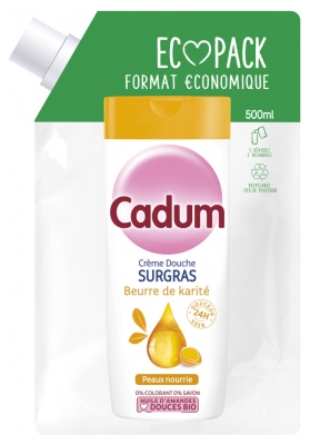 Cadum Crème Douche Surgras Beurre de Karité Éco-Recharge 500 ml