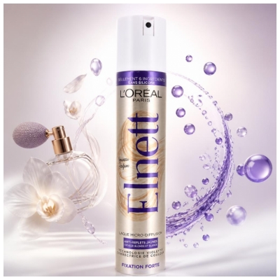 L'Oréal Paris Elnett Lak za lase Močno utrjevanje proti rumenim odtenkom 200 ml