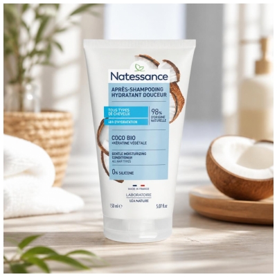 Natessance Ekstra Delikatna Odżywka do Włosów Kokos i Keratyna 150 ml