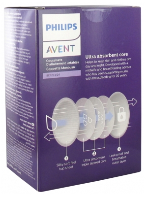 Avent Coussinets d'Allaitement Jetables Jour et Nuit 24 Coussinets