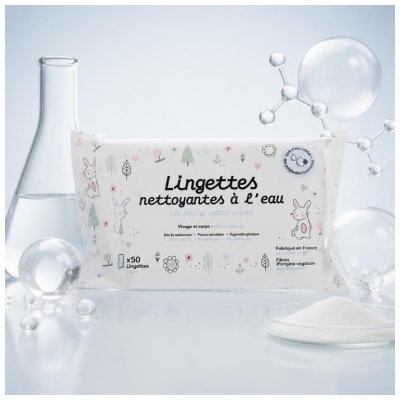 Dou Lapinou Lingettes Nettoyantes à l'Eau 50 Lingettes