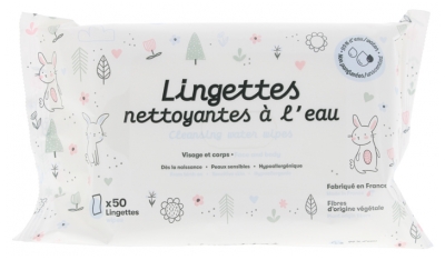 Dou Lapinou Lingettes Nettoyantes à l'Eau 50 Lingettes