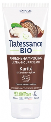 Natessance Ultra-Ravitseva Hoitoaine Luomu Sheavoilla ja Kasviperäisellä Keratiinilla 200 ml