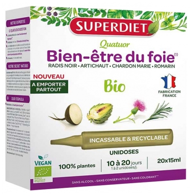 Superdiet Quartetto Organico per il Benessere del Fegato 20 Unità