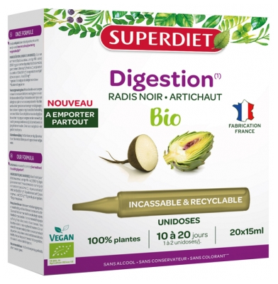 Superdiet Radis Noir Artichaut Bio 20 Unidoses