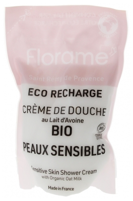 Florame Crème de Douche Lait d'Avoine Peaux Sensibles Rechargeable Bio Éco-Recharge 700 ml