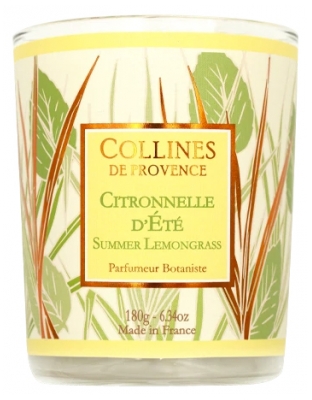 Collines de Provence Les Estivales Bougie Parfumée 180 g - Senteur : Citronnelle d'Été