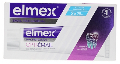 Elmex Dentifricio ad Alta Resistenza Opti-émail Set di 2 x 75 ml