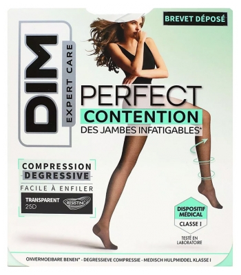 DIM Expert Care Perfect Collant de Contention Noir Transparent 1 Paire