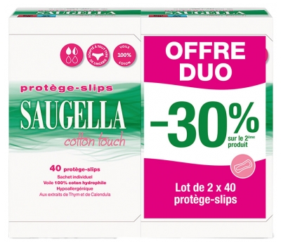 Saugella Cotton Touch Lot de 2 x 40 Protège-Slips