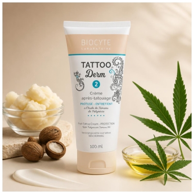 Biocyte Tatto Derm 2 Efter-Tatuering Kräm Skyddar och Vårdar 100 ml