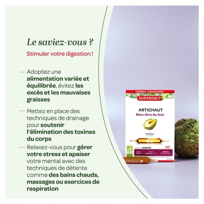 Superdiet Artichaut Bio 20 Ampoules