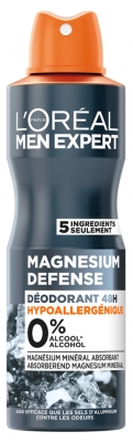 L'Oréal Paris Men Expert Magnesium Défense Déodorant Hypoallergénique 48H 150 ml