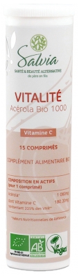 Salvia Nutrition Vitalidad Acerola 1000 Bio 15 Comprimidos