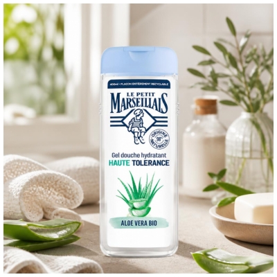 Gel de Duș Hidratant Toleranță Ridicată Aloe Vera Bio Le Petit Marseillais 400 ml