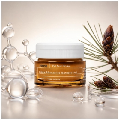 Korres Svart Tall Primus Föryngrande Regenererande Nattkräm 40 ml