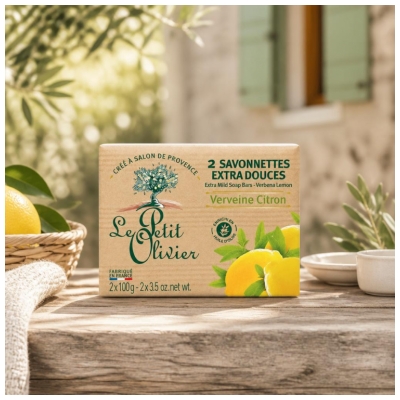 Le Petit Olivier Extra Mjuka Tvålbitar Citronverbena 2 x 100 g