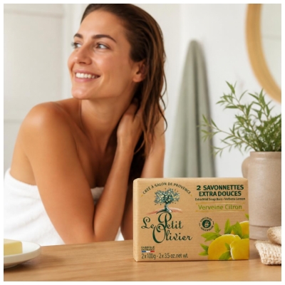 Le Petit Olivier Extra Mjuka Tvålbitar Citronverbena 2 x 100 g