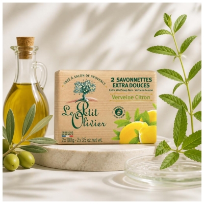 Le Petit Olivier Extra Mjuka Tvålbitar Citronverbena 2 x 100 g