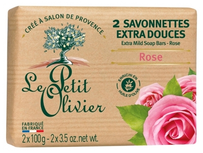 Săpunuri Extra Blânde cu Trandafir Le Petit Olivier 2 x 100 g