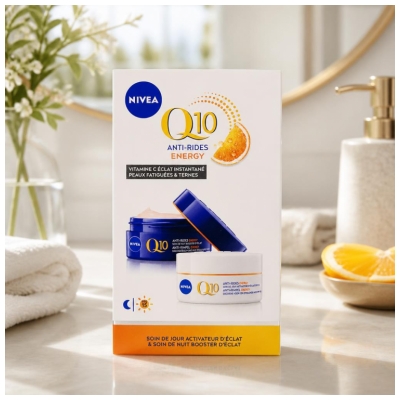 Nivea Q10 Cofre Rotina Facial Creme de Dia e Creme de Noite Energy