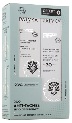 SERUL CORECTOR ANTI-PETE PATYKA Perfect Bio 30 ml + FLUIDUL ANTI-PETE SPF30 Bio 40 ml Oferit